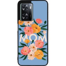 OPPO A57 5G Case Hülle - Silikon schwarz Mom 2026 Flowers