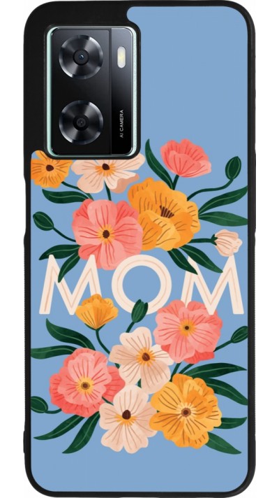 OPPO A57 5G Case Hülle - Silikon schwarz Mom 2026 Flowers