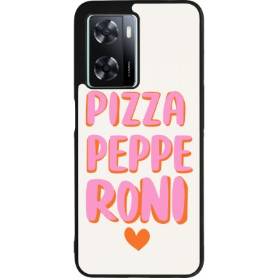 OPPO A57 5G Case Hülle - Silikon schwarz Pizza pepperoni 2026