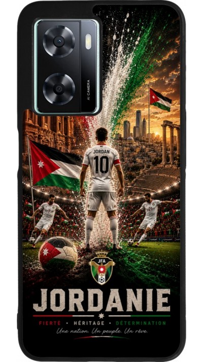 Coque OPPO A57 5G - Silicone rigide noir Football Jordanie splash 2026