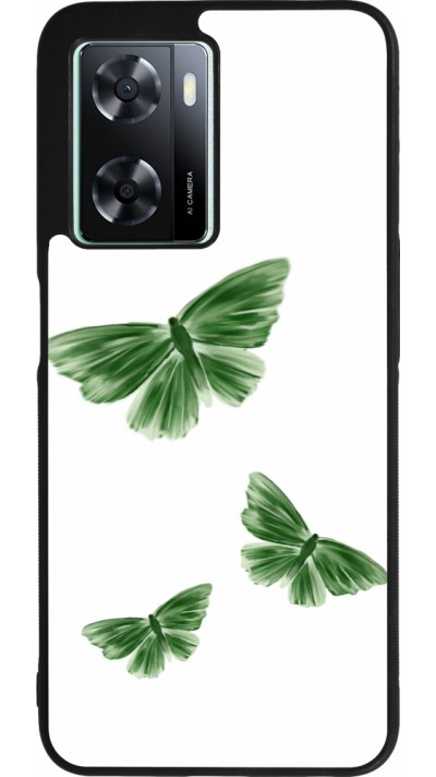 Coque OPPO A57 5G - Silicone rigide noir Butterflies Spring 2026