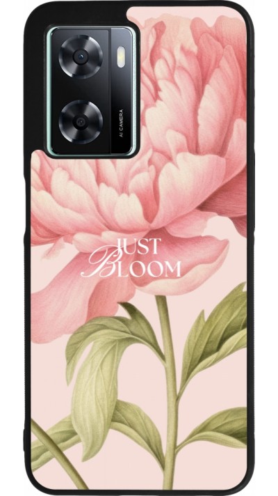 Coque OPPO A57 5G - Silicone rigide noir Just Bloom Spring 2026