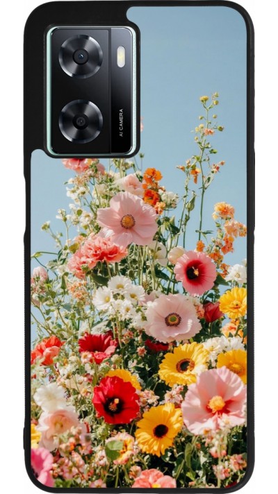 Coque OPPO A57 5G - Silicone rigide noir Spring flowers Spring 2026