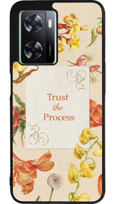 Coque OPPO A57 5G - Silicone rigide noir Trust the process Spring 2026