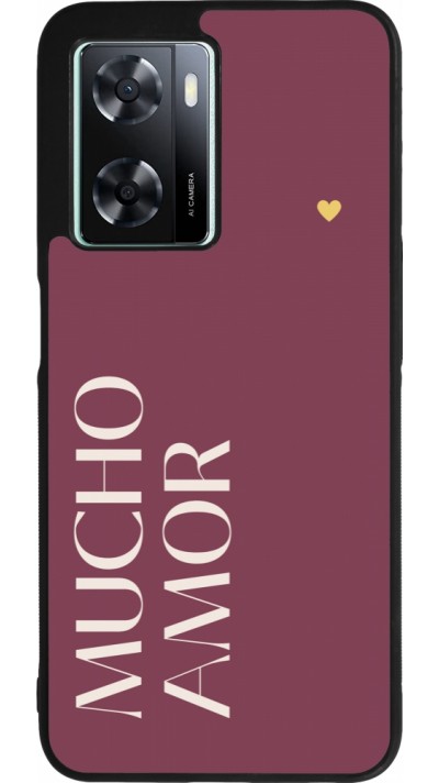 OPPO A57 5G Case Hülle - Silikon schwarz Valentine 2024 mucho amor rosado