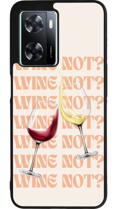 Coque OPPO A57 5G - Silicone rigide noir Wine not