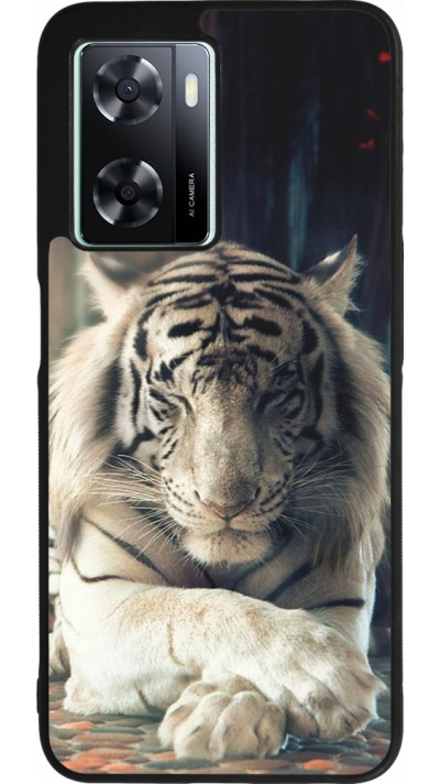 Coque OPPO A57 5G - Silicone rigide noir Zen Tiger