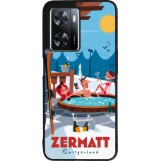 OPPO A57 5G Case Hülle - Silikon schwarz Zermatt Mountain Jacuzzi