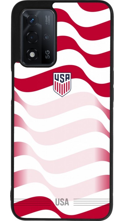 Coque OPPO A93s 5G - Silicone rigide noir Maillot de football États-Unis 2026 personnalisable