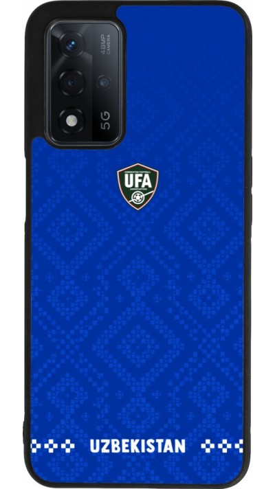 Coque OPPO A93s 5G - Silicone rigide noir Maillot de football Ouzbékistan 2026 personnalisable