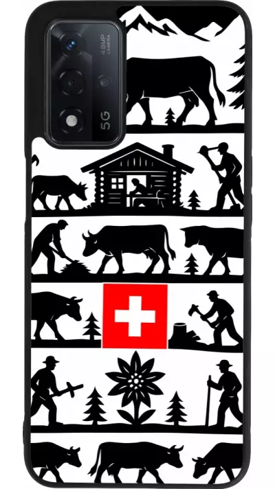 Coque OPPO A93s 5G - Silicone rigide noir Poya Suisse 1