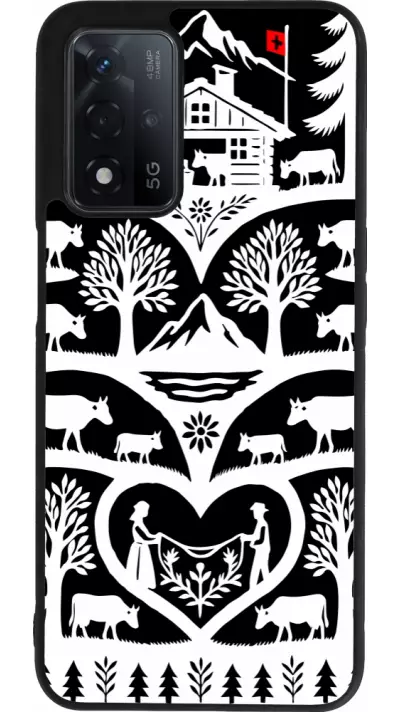 Coque OPPO A93s 5G - Silicone rigide noir Poya Suisse 2 noir
