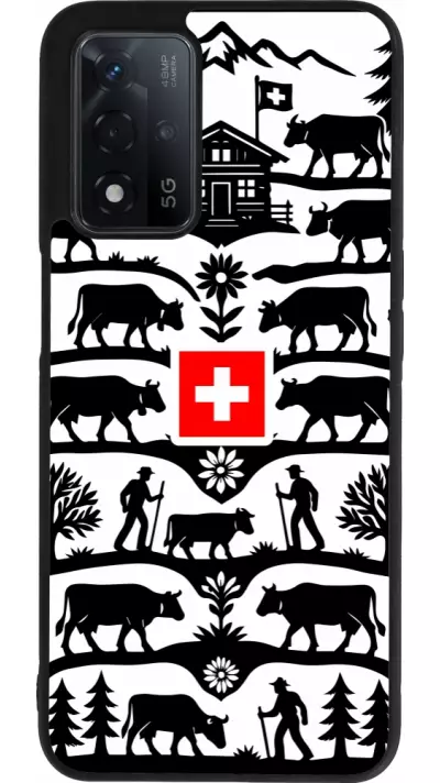 Coque OPPO A93s 5G - Silicone rigide noir Poya Suisse 3