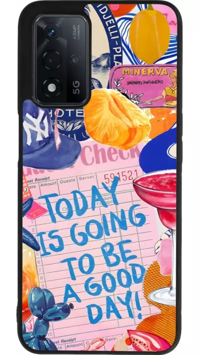 Coque OPPO A93s 5G - Silicone rigide noir Preppy Today is Going to be a good day