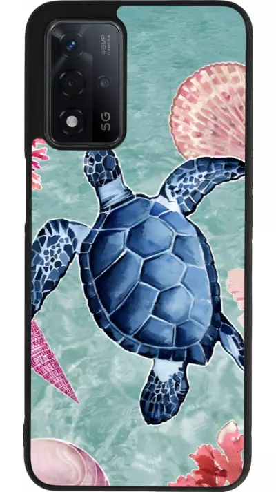 Coque OPPO A93s 5G - Silicone rigide noir Preppy Turtle
