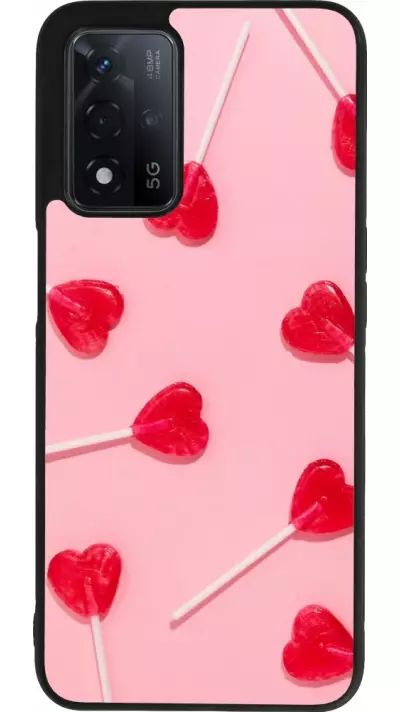 Coque OPPO A93s 5G - Silicone rigide noir Saint Valentines Day 26 Lollipop