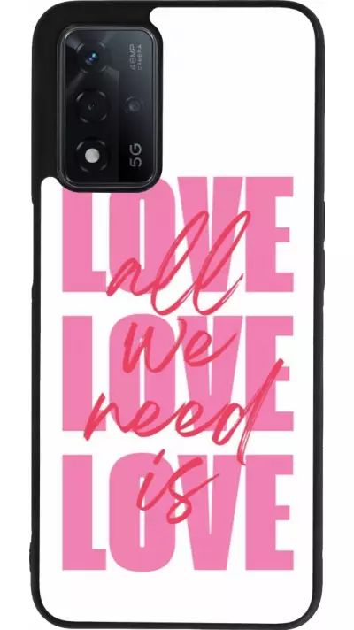 Coque OPPO A93s 5G - Silicone rigide noir Saint Valentines Day 26 Love all we need is