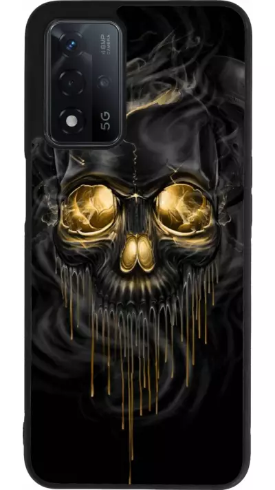 Coque OPPO A93s 5G - Silicone rigide noir Skull 02