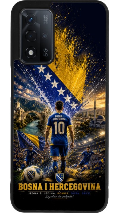 Coque OPPO A93s 5G - Silicone rigide noir Football Bosnie-Herzégovine splash 2026