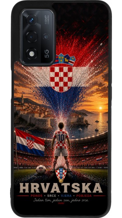 Coque OPPO A93s 5G - Silicone rigide noir Football Croatie splash 2026