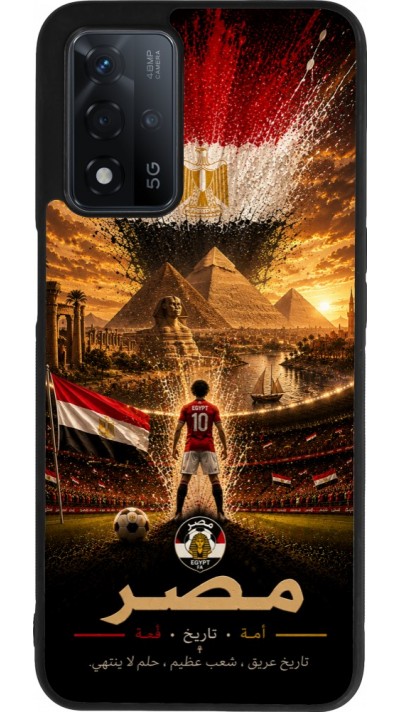 Coque OPPO A93s 5G - Silicone rigide noir Football Égypte splash 2026