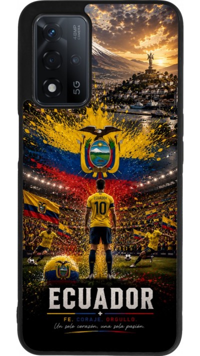 Coque OPPO A93s 5G - Silicone rigide noir Football Équateur splash 2026