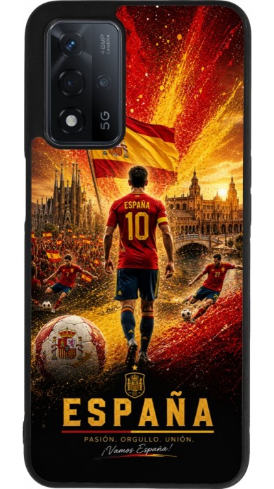 Coque OPPO A93s 5G - Silicone rigide noir Football Espagne splash 2026