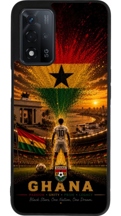 Coque OPPO A93s 5G - Silicone rigide noir Football Ghana splash 2026