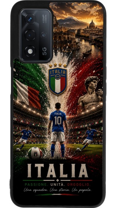 Coque OPPO A93s 5G - Silicone rigide noir Football Italie splash 2026