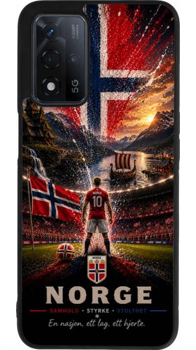 Coque OPPO A93s 5G - Silicone rigide noir Football Norvège splash 2026