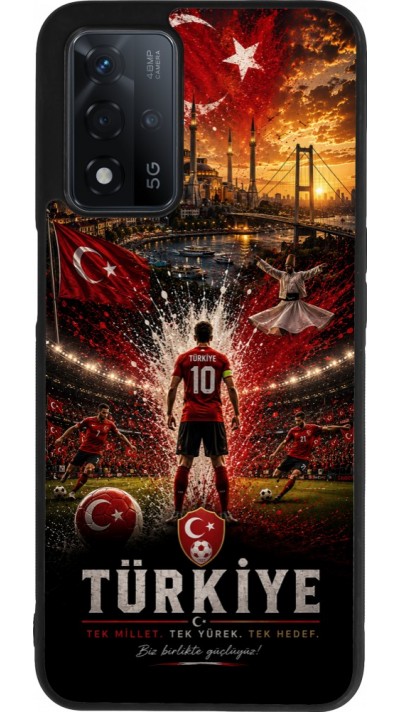 Coque OPPO A93s 5G - Silicone rigide noir Football Turquie splash 2026