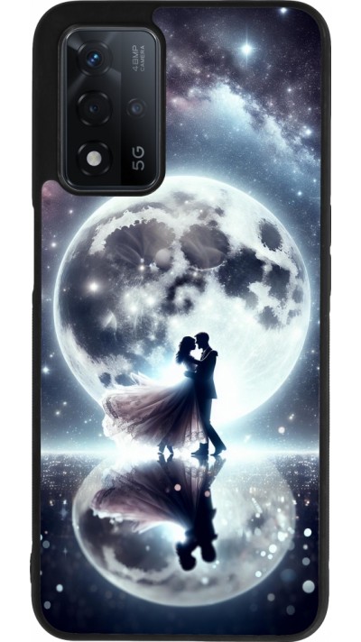 Coque OPPO A93s 5G - Silicone rigide noir Valentine 2024 Love under the moon