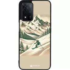 Coque OPPO A93s 5G - Silicone rigide noir Vintage Ski Mountain