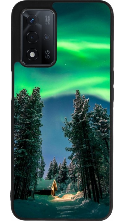 OPPO A93s 5G Case Hülle - Silikon schwarz Winter 22 Northern Lights