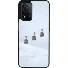 Coque OPPO A93s 5G - Silicone rigide noir Winter 22 ski lift