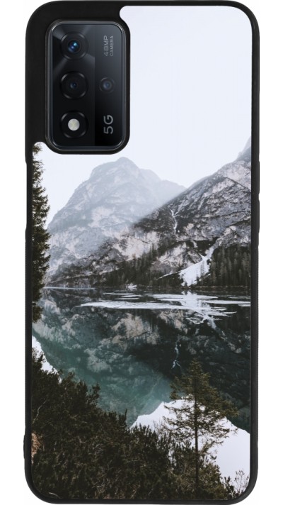 OPPO A93s 5G Case Hülle - Silikon schwarz Winter 22 snowy mountain and lake