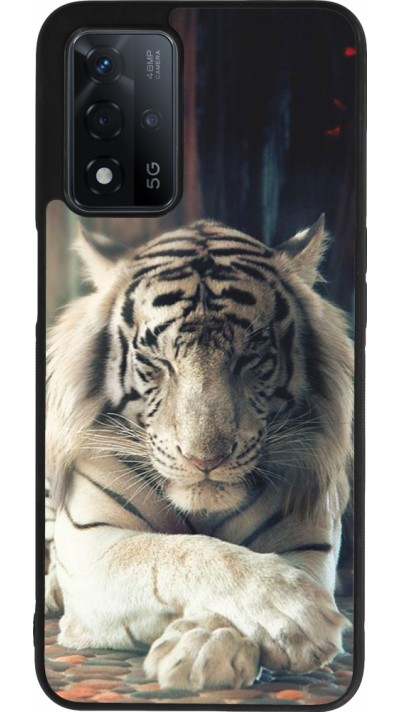 OPPO A93s 5G Case Hülle - Silikon schwarz Zen Tiger