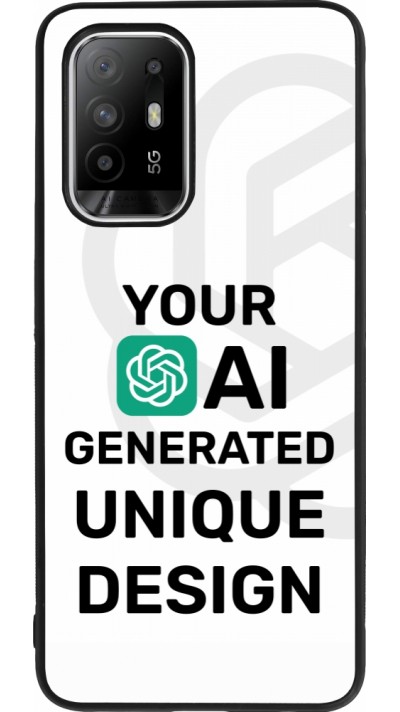 Coque OPPO F19 Pro+ - Silicone rigide noir Unique au monde générée par intelligence artificielle (AI) avec vos idées