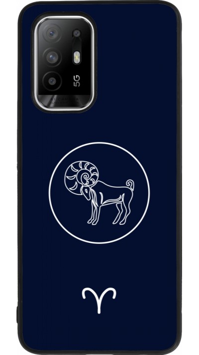 OPPO F19 Pro+ Case Hülle - Silikon schwarz Astrologie Widder