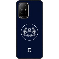 OPPO F19 Pro+ Case Hülle - Silikon schwarz Astrologie Zwillinge