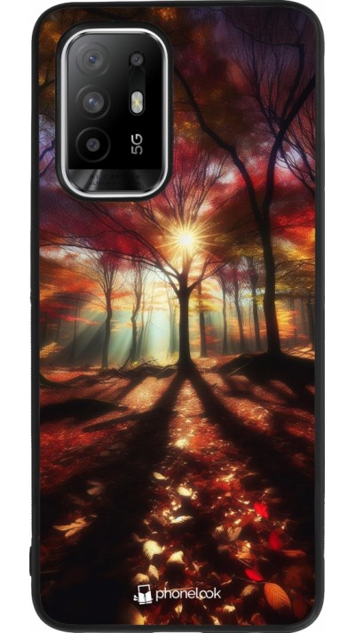 OPPO F19 Pro+ Case Hülle - Silikon schwarz Herbstlicher goldener Glanz