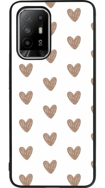 OPPO F19 Pro+ Case Hülle - Silikon schwarz Autumn 2024 brown hearts