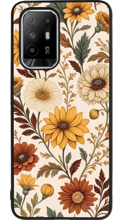OPPO F19 Pro+ Case Hülle - Silikon schwarz Autumn 25 Flower pattern