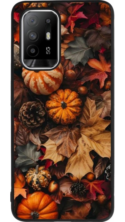 OPPO F19 Pro+ Case Hülle - Silikon schwarz Autumn 25 Pumpkin