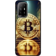 OPPO F19 Pro+ Case Hülle - Silikon schwarz Bitcoin Stehen
