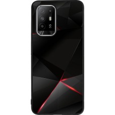 OPPO F19 Pro+ Case Hülle - Silikon schwarz Black Red Lines