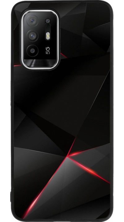 OPPO F19 Pro+ Case Hülle - Silikon schwarz Black Red Lines