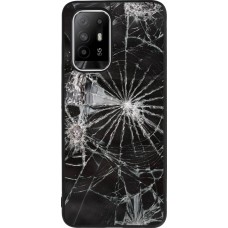 OPPO F19 Pro+ Case Hülle - Silikon schwarz Broken Screen