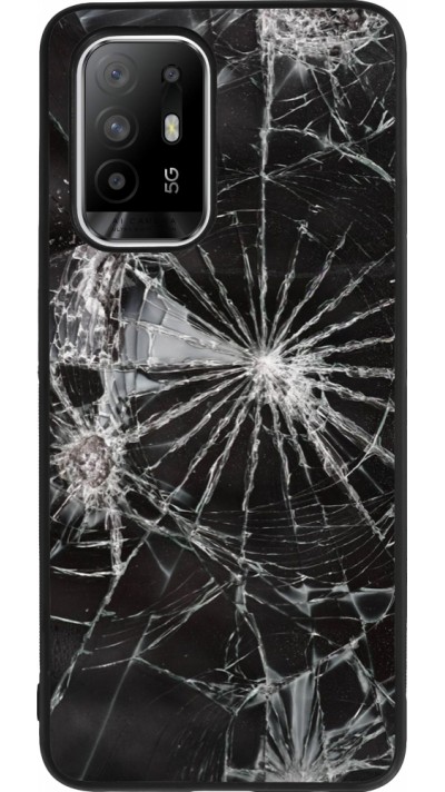OPPO F19 Pro+ Case Hülle - Silikon schwarz Broken Screen