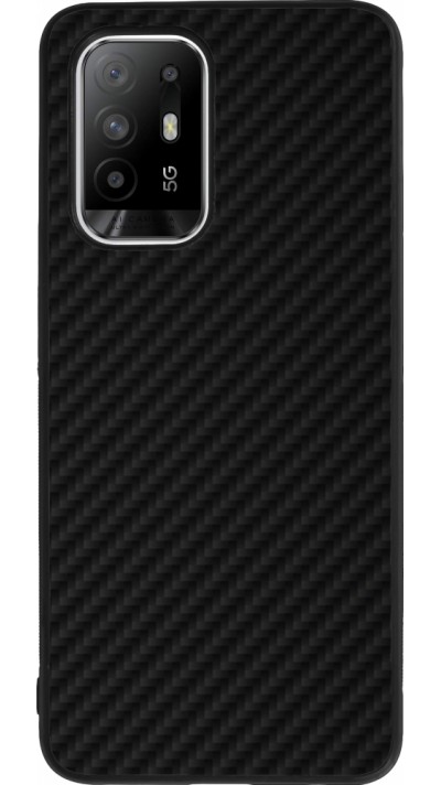 OPPO F19 Pro+ Case Hülle - Silikon schwarz Carbon Basic